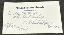 Load image into Gallery viewer, April 22nd 1947 Arthur Capper Senator of Kansas Cutout Autograph, EX+
