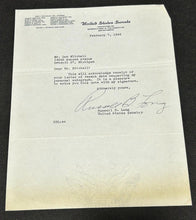 Load image into Gallery viewer, February 7th 1949, SIGNED letter by Russell B. Long Senator of Louisiana, EX
