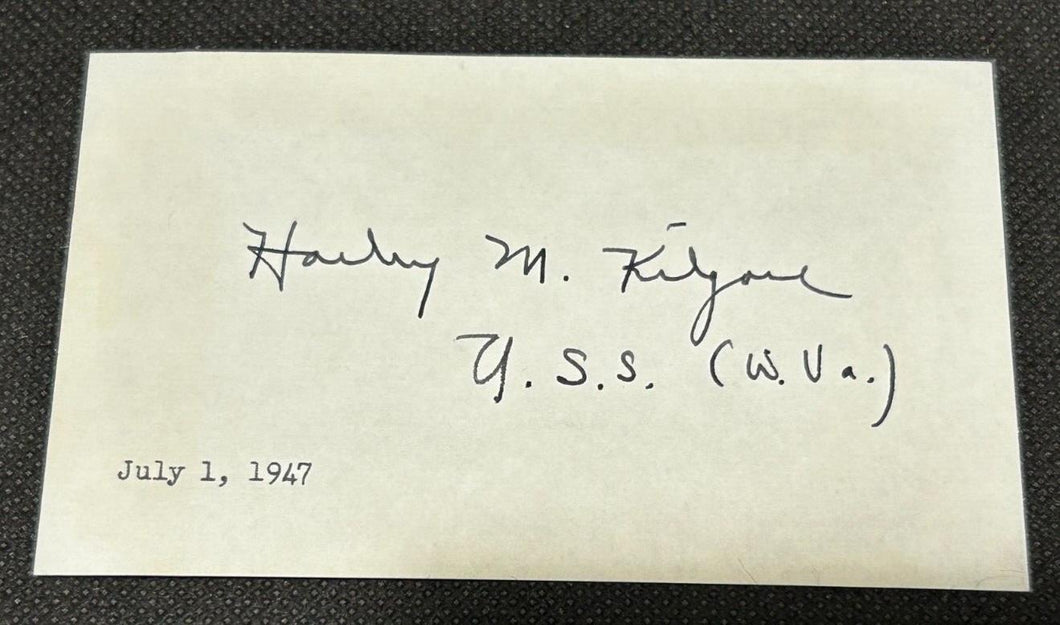 SIGNED Card by Harley M. Kilgore Senator of West Virginia, EX