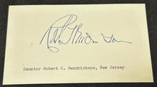 Load image into Gallery viewer, Signed Autograph Card of Robert C. Hendrickson Senator of New Jersey, EX
