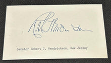 Load image into Gallery viewer, Signed Autograph Card of Robert C. Hendrickson Senator of New Jersey, EX
