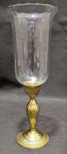 Load image into Gallery viewer, Decorative Gold Tone Based, Glass Cover Candle Stick Holder
