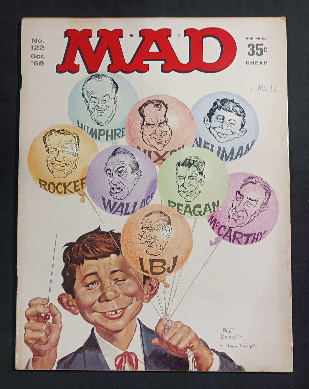 1968 October MAD Magazine #122 - Mort Drucker Cover, VF 8.0