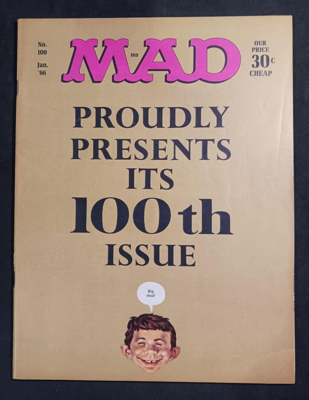 1966 January MAD Magazine #100 - Proudly Presents Its 100th Issue, VG/NM 9.0