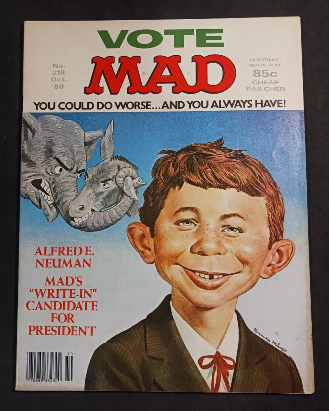 1980 October MAD Magazine #218 - Alfred E. Neuman For President, VF+ 8.5