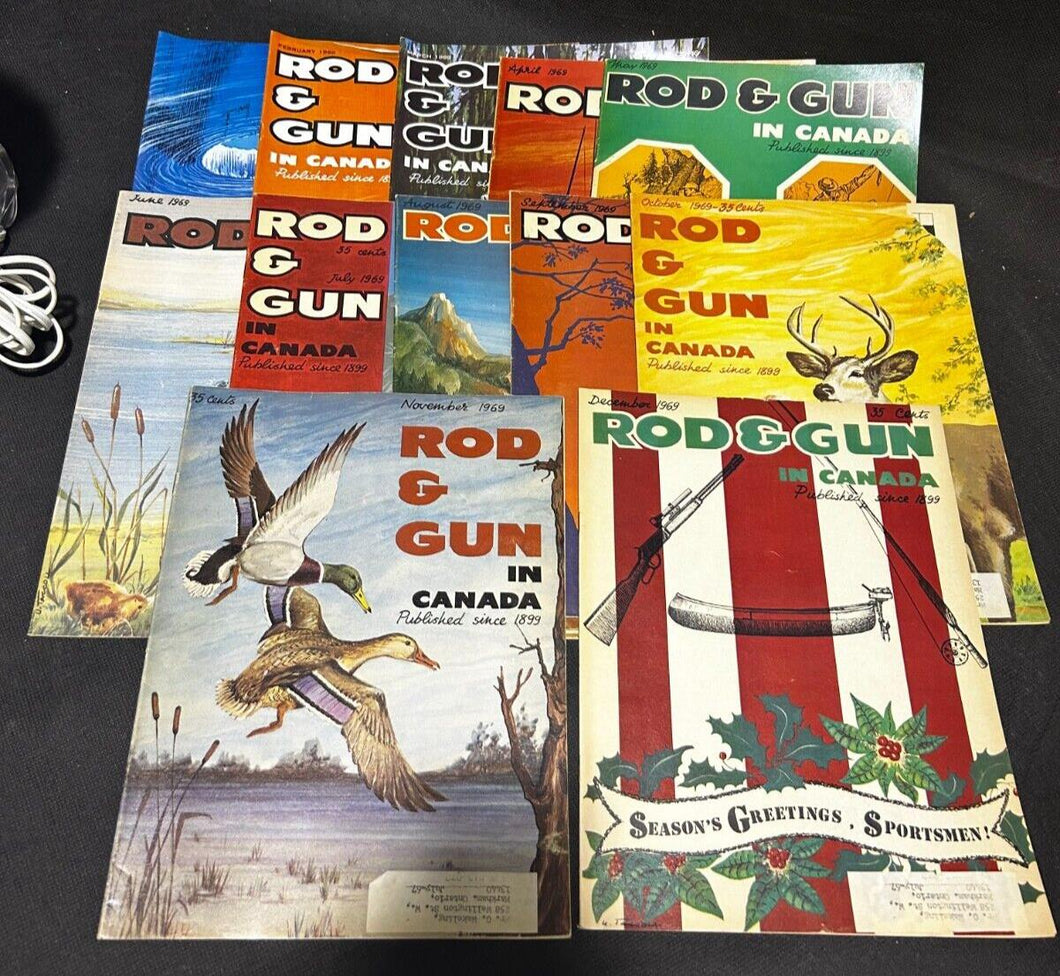 1969 Rod and Gun in Canada Magazine lot of 12