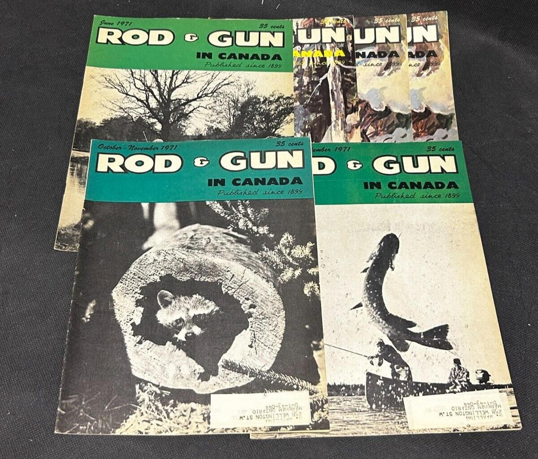 1971 Rod & Gun in Canada lot of 6 magazines