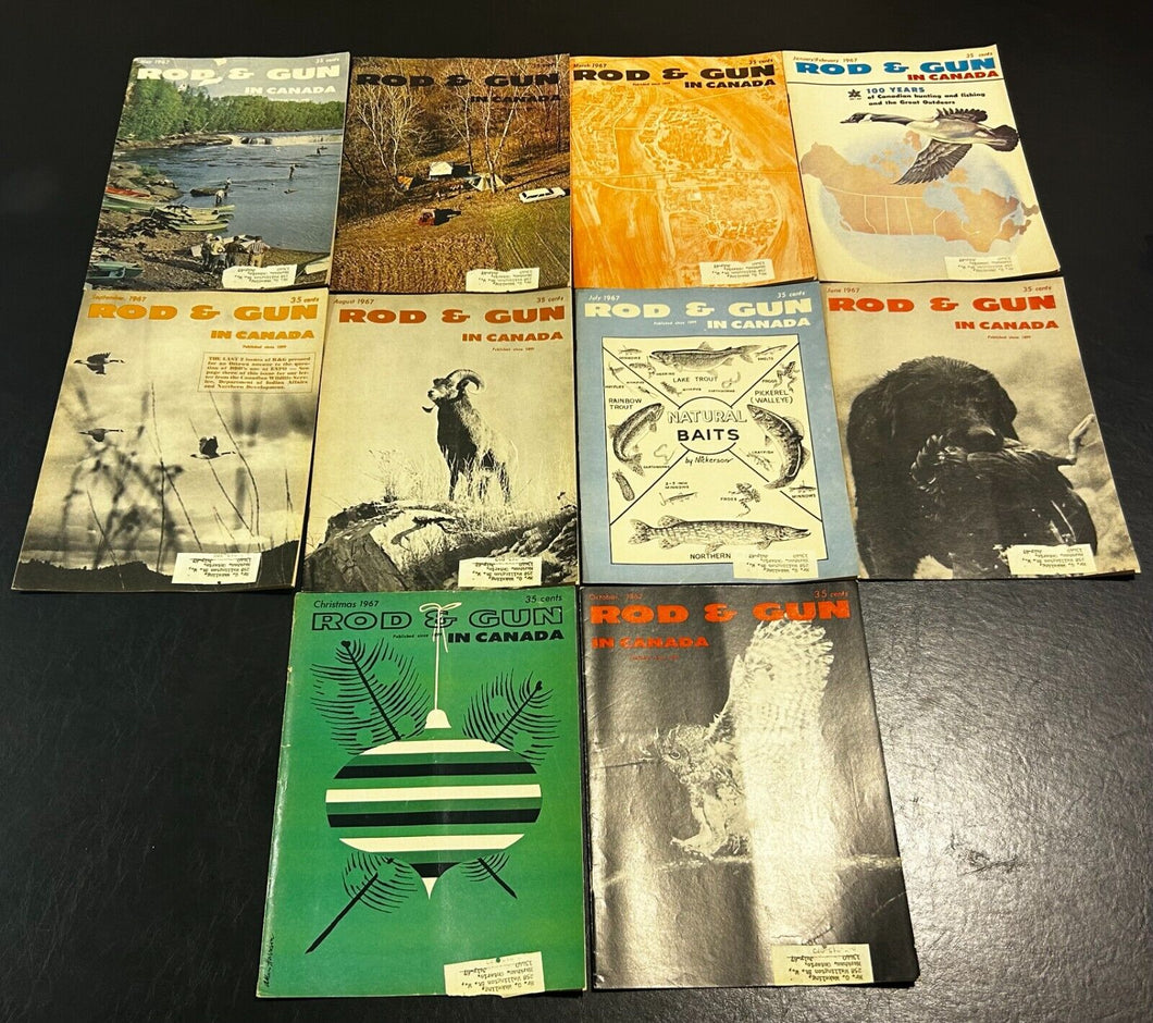 1967 Rod & Gun in Canada lot of 10 magazines