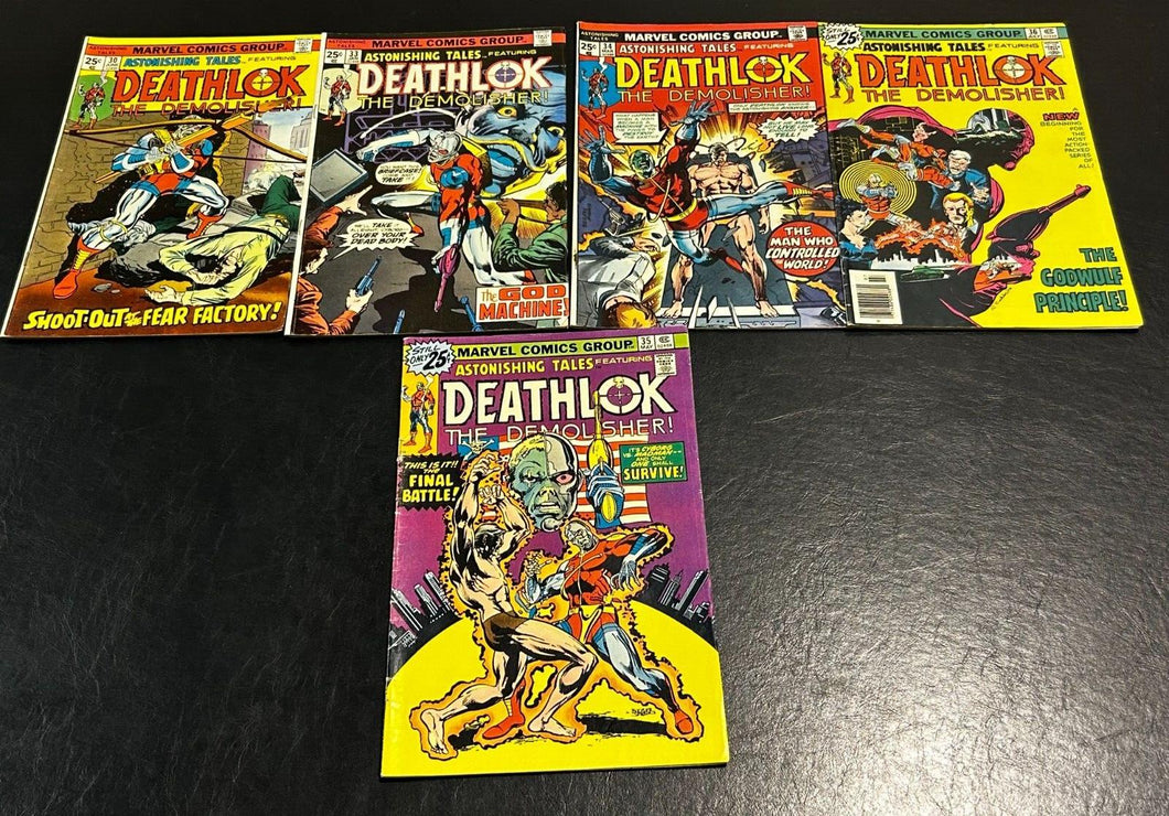 1975 Marvel Comics Deathlok the demolisher #30, #33, #34, #35, #36, VG+