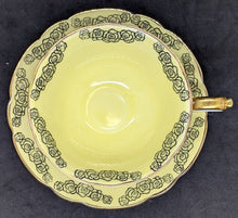 Load image into Gallery viewer, Royal Bayreuth Bavaria Bone China Bright Yellow &amp; Black Roses Cup &amp; Saucer
