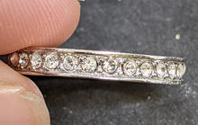 Load image into Gallery viewer, Silver Tone Rhinestone Eternity Ring - Size 7
