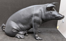 Load image into Gallery viewer, Oversized Sitting Pig Cast Iron Coin Bank
