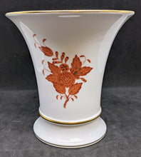 Load image into Gallery viewer, HEREND - Fine Bone China - 5460 Vase - Burnt Orange &amp; Gold Detail
