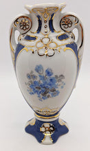 Load image into Gallery viewer, Royal Dux Bohemia Small Vase - Made In Czechoslovakia - Blue &amp; Gold
