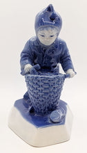 Load image into Gallery viewer, Vintage Blue To White Porcelain Boy Figurine - Solnay, Hungary
