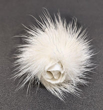 Load image into Gallery viewer, Vintage White Mink Rose Pin / Brooch
