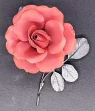 Load image into Gallery viewer, Bone China &amp; Bronzed Metal Ornamental Red Rose by Royal Worcester
