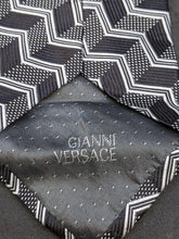 Load image into Gallery viewer, Black &amp; White Versace Silk Necktie
