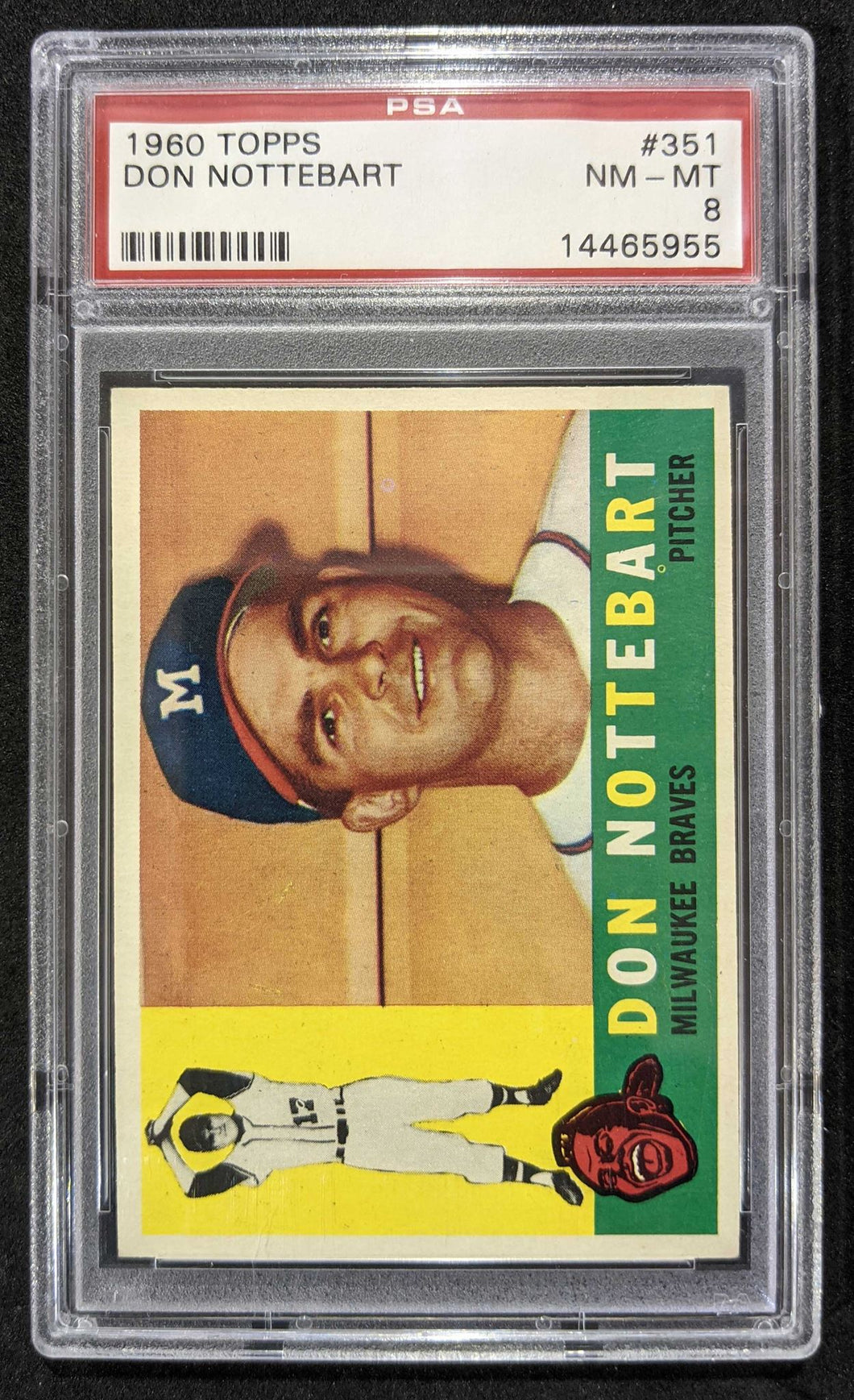 1960 Topps Don Nottebart #351 PSA NM-MT 8, 14465955