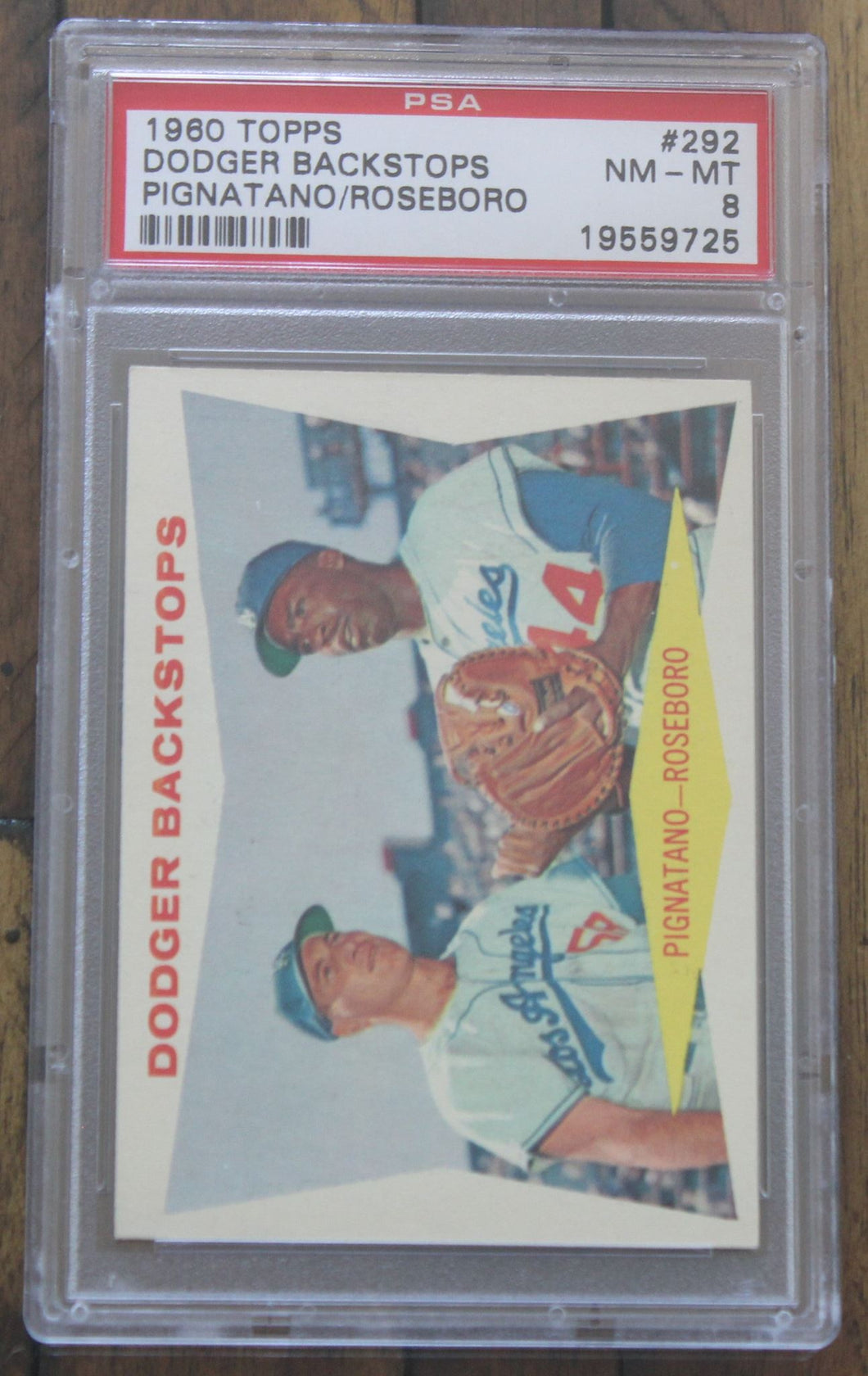1960 Topps Dodger Backstops Pignatano/Roseboro #292 PSA NM-MT 8, 19559725