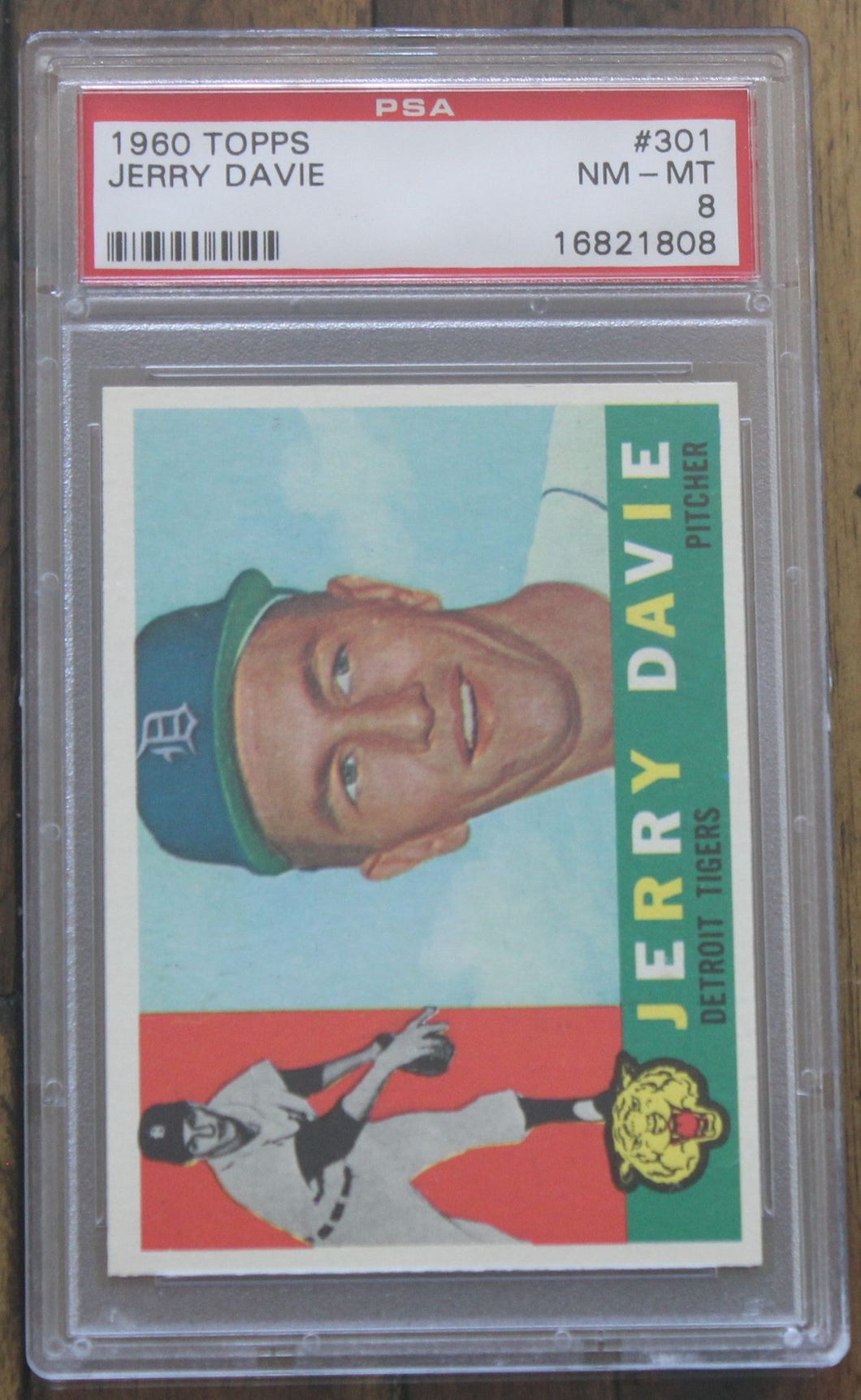 1960 Topps Jerry Davie #301 PSA NM-MT 8, 16821808 Low Pop