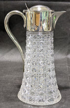 Load image into Gallery viewer, 1900 Heath &amp; Middleton Sterling Silver English Crystal Claret Jug
