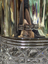 Load image into Gallery viewer, 1900 Heath &amp; Middleton Sterling Silver English Crystal Claret Jug
