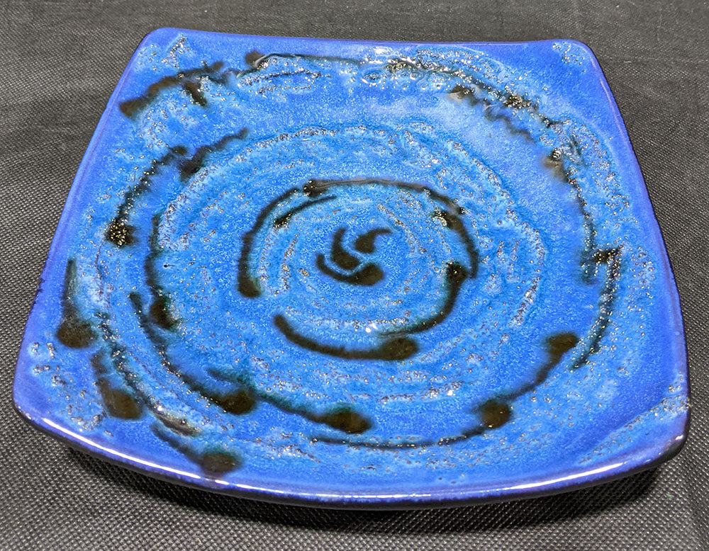 Unusual 1960's German Drip Glaze Plate