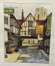 Load image into Gallery viewer, Framed Artwork - Old European Town, Cobblestone Road
