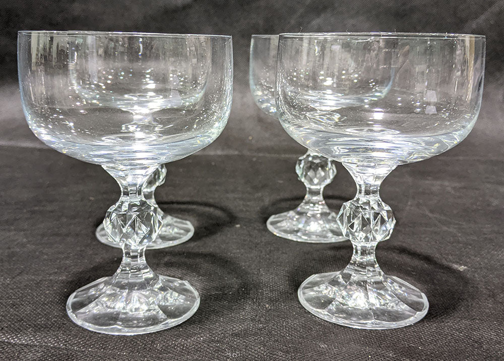 4 Elegant Crystal Champagne / Sherbet Glasses