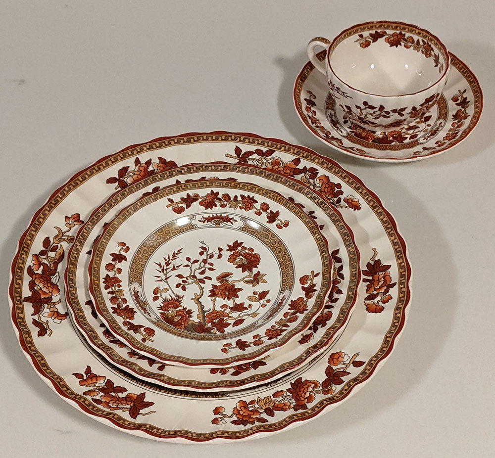 Spode Copeland 5 Pc. Place Settings - Indian Tree, Orange Rust - New Mark