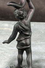 Load image into Gallery viewer, Cast Iron Art Figural Boy Plant Stand
