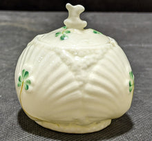 Load image into Gallery viewer, Belleek Green Mark Shamrock Porcelain Jam Pot
