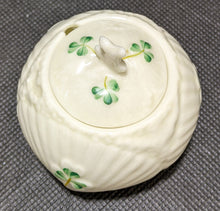 Load image into Gallery viewer, Belleek Green Mark Shamrock Porcelain Jam Pot

