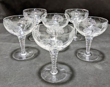 Load image into Gallery viewer, Stuart Crystal Eden Pattern Set of (8) Champagne / Tall Sherbert Glasses 4 1/2&quot;
