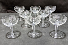 Load image into Gallery viewer, Stuart Crystal Eden Pattern Set of (8) Champagne / Tall Sherbert Glasses 4 1/2&quot;
