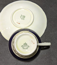 Load image into Gallery viewer, Aynsley Bone china Tea Cup and Saucer Cobalt Blue, Cream &amp; Gold
