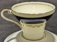 Load image into Gallery viewer, Aynsley Bone china Tea Cup and Saucer Cobalt Blue, Cream &amp; Gold
