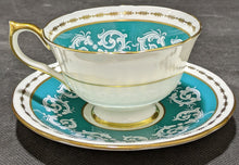 Load image into Gallery viewer, Aynsley Teal Green Tea Cup &amp; Saucer
