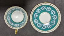 Load image into Gallery viewer, Aynsley Teal Green Tea Cup &amp; Saucer
