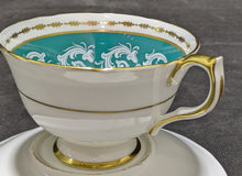 Load image into Gallery viewer, Aynsley Teal Green Tea Cup &amp; Saucer
