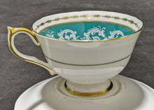 Load image into Gallery viewer, Aynsley Teal Green Tea Cup &amp; Saucer
