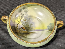 Load image into Gallery viewer, Beautiful Lake Scene Hand Painted Bon Bon Bowl - by Noritake
