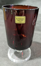 Load image into Gallery viewer, 8 LUMINCARC - France - Cranberry to Clear Pedestal Glasses
