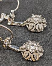 Load image into Gallery viewer, 18 KT White Gold Dangle Drop Earrings - Leverbacks
