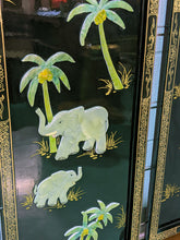 Load image into Gallery viewer, 4 Asian Inspired Black Lacquer &amp; Mother of Pearl Elephant Panels
