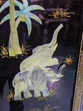 Load image into Gallery viewer, 4 Asian Inspired Black Lacquer &amp; Mother of Pearl Elephant Panels
