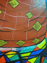 Load image into Gallery viewer, Bright Coloured Large Elephant Mosaic Original Painting
