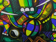 Load image into Gallery viewer, Bright Coloured Large Elephant Mosaic Original Painting
