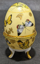 Load image into Gallery viewer, Adeline Collection Footed Painted Egg Trinket Box - Butterflies
